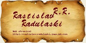 Rastislav Radulaški vizit kartica